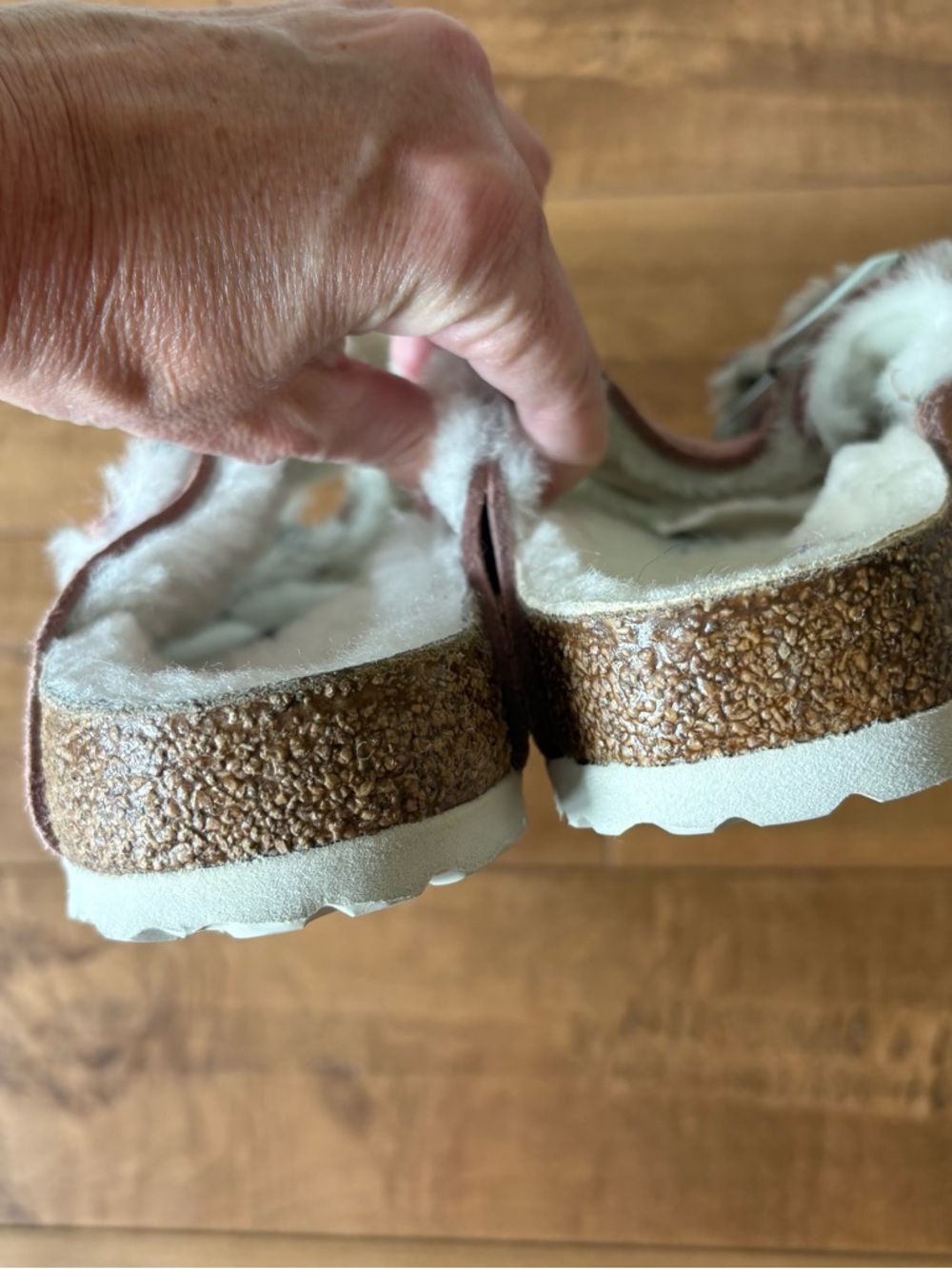 BIRKENSTOCK ARIZONA SUEDE SHEARLING SANDALS pink size 39/ US women’s size 8-8.5 - Picture 8 of 10